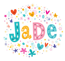 Fototapeta premium Jade girls name decorative lettering type design