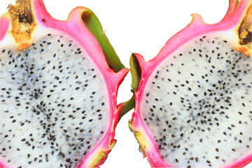 Dragon fruit on the white background