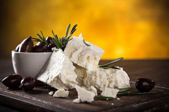 Diced feta with olives