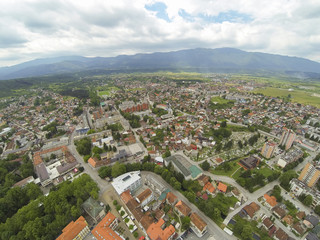 Beautiful waterfalls from a hill