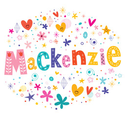 Mackenzie girls name decorative lettering type design