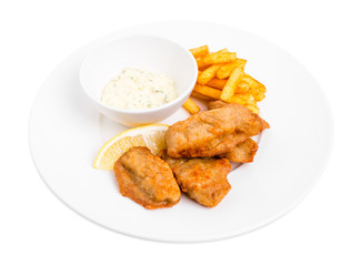 Traditional british fish and chips.