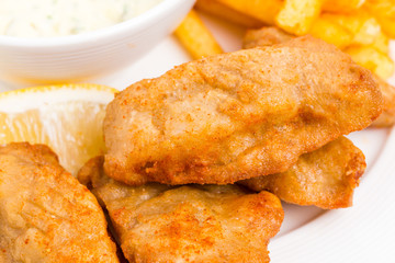 Traditional british fish and chips.