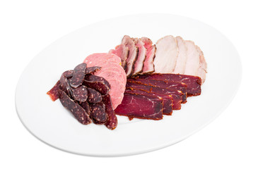 Delicious assorted meat platter.