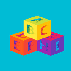 Cubes with letters template.