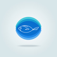 Fish abstract colored logo template. 