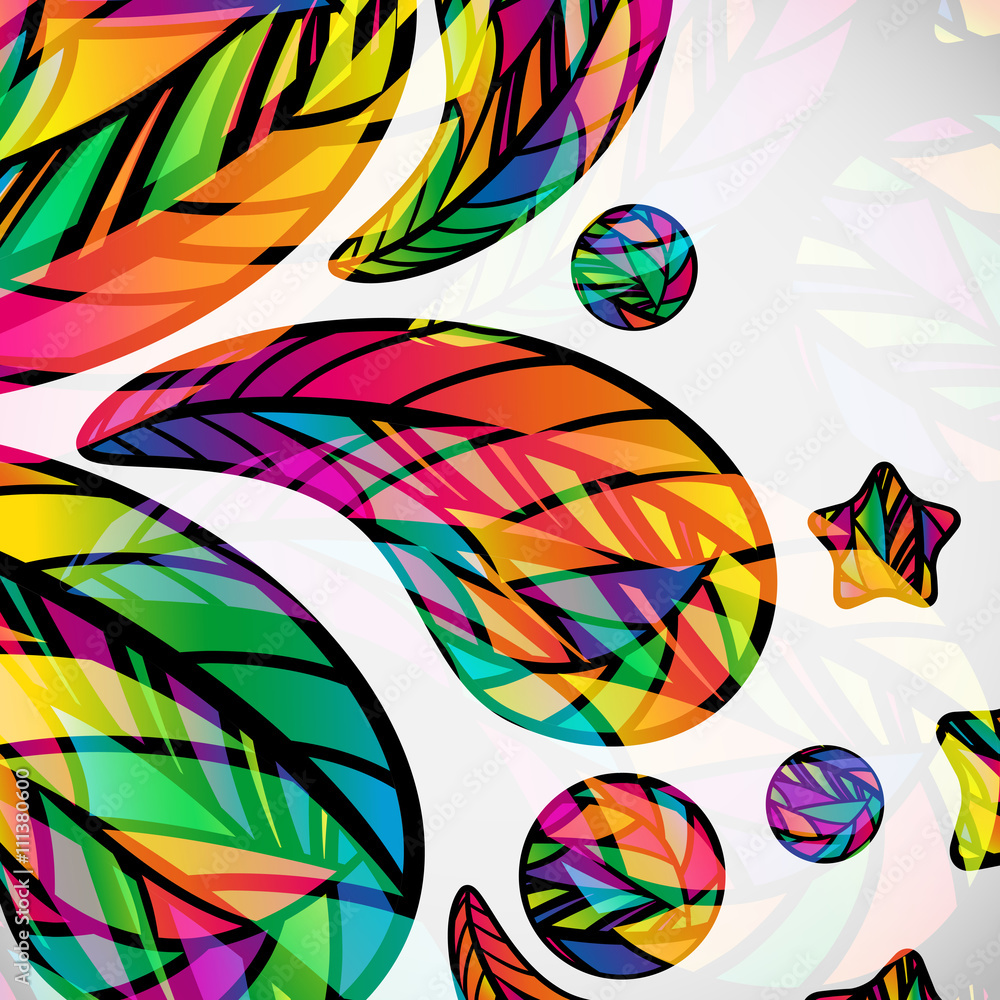 Poster abstract background with colorful mosaic design elements.