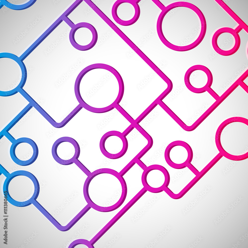 Poster Abstract background with circles and lines design elements.