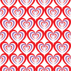 Abstract seamless heart pattern.  illustration. Red and purple.