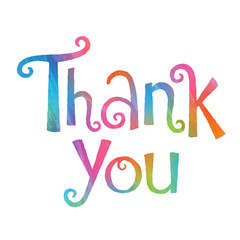 THANK YOU card in Festive Tree font with watercolour texture