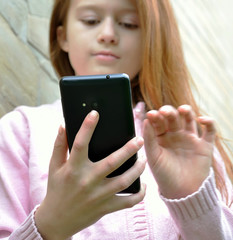 Girl with smartphone