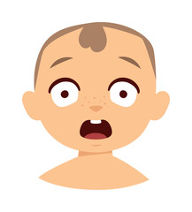 Surprised kid vector illustration.