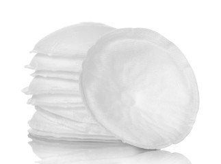 Cotton sponges for removing makeup isolated on white .