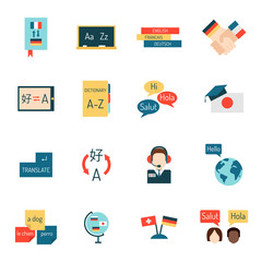 Languages education and school learning vector.