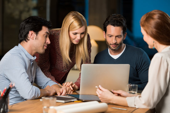 Casual Business Team Working Late