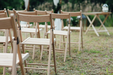 chair set for wedding or another catered event.