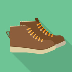 winter boots flat icon