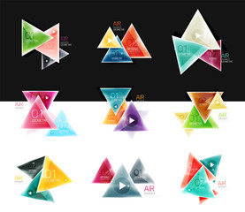 Set of abstract geometric web option box banners