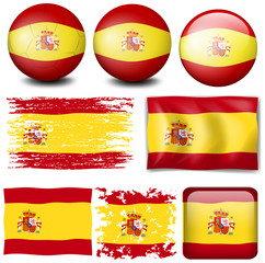 Obraz premium Spain flag in different design