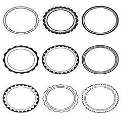 Vector Frame labels Set ornamental vintage decoration isolated on white