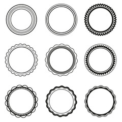 Vector Frame labels Set ornamental vintage decoration isolated on white