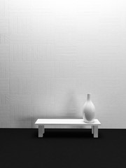 vase in the empty room, 3d