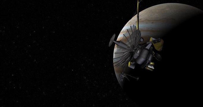 Galileo spacecraft making a close pass of Jupiter. Data: NASA/JPL.