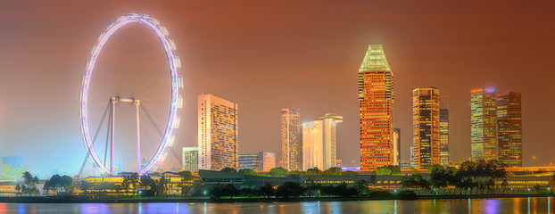 Singapore Skyline and view of Marina Bay