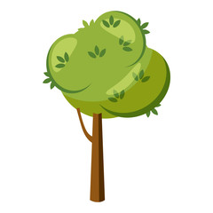 Thick tree icon, cartoon style