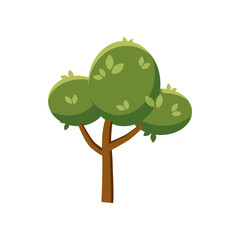 Fluffy tree icon, cartoon style