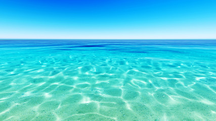 Tropical sea sky clouds blue