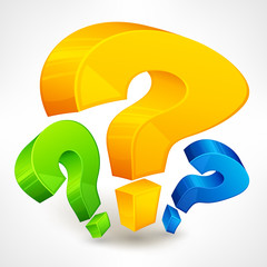 Question marks on white