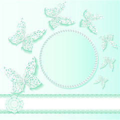 illustration background card with flower lace and delicate butte