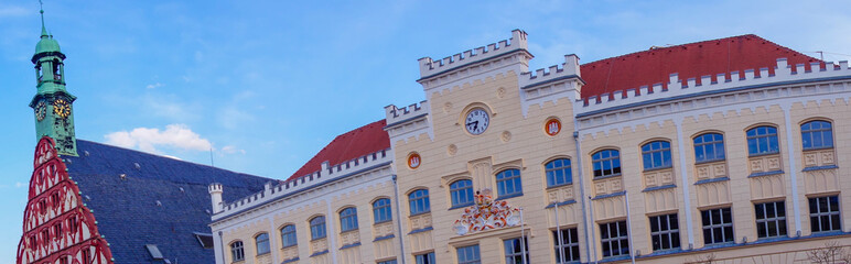 Panorama vom Gewandhaus und Rathaus in Zwickau