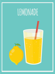 Colorful vintage Lemonade label poster vector illustration
