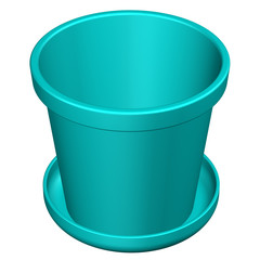 Flower pot. 3D rendering.