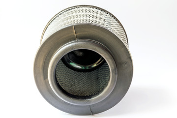 Air filters for diesel cars isolated on white background.