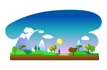 Fototapeta premium Summer landscape wit text place