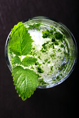 Mojito cocktail on a dark