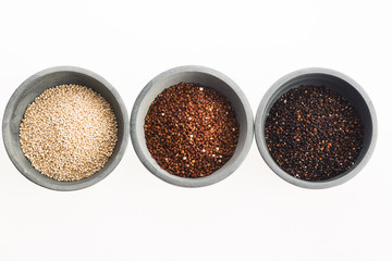 Quinoa grain on white background