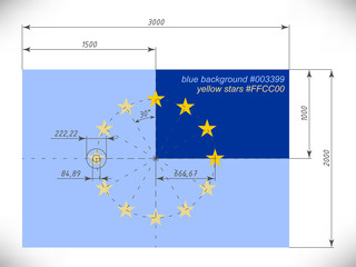 Flag of European  Union sketch.