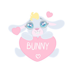 Bunny With Heart Shaped Sign