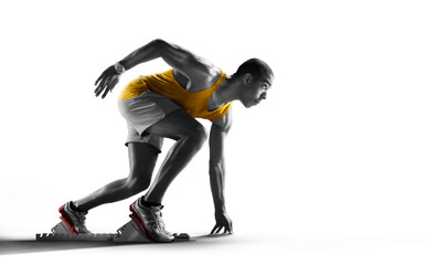 Sport. Isolated Athlete runner. Silhouette - obrazy, fototapety, plakaty