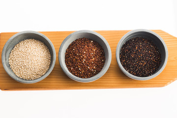 Quinoa grain on white background