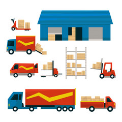 Logistic Related Illustrations Set