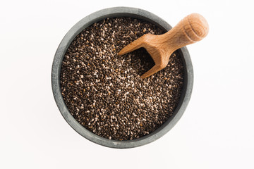 chia seeds isolated on white