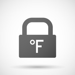 Isolated lock pad icon with  a farenheith degrees sign