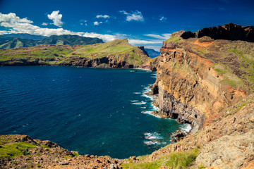 Fototapeta na wymiar rocky coastline of the Ponta do Sao Lourenco
