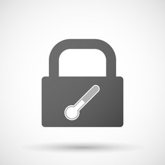 Isolated lock pad icon with  a thermometer icon