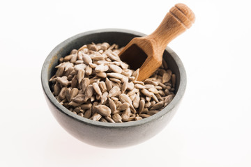 sunflower seeds isolated on white